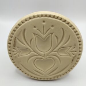 Brown Bag Cookie Art "Folk Art Tulip Heart" cookie mold, dated circa 1996